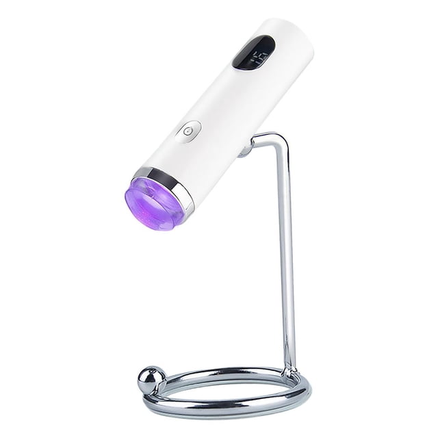 Handheld UV Light for Gel Nails with Stand, Mini UV Nail Lamp, Mini Portable Cordless Nail Lamp with LCD Display, Eye-Protective Cover, Flash Curing for Glue