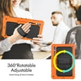 thumbnail image 5 of Allytech Rugged Case for Samsung Galaxy Tab S9 Ultra 14.6 Inch SM-X910 X916B, With Build in Screen Protector 360 Rotating Stand Shockproof Shoulder Strap - Orange, 5 of 11