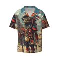 thumbnail image 5 of Picia Tribal Futuristic Warrior Men's Linen Shirts Short Sleeve Cuban Beach Shirts Casual Shirts Button Down Shirt for Men Beach Summer Wedding Shirt-4X-Large, 5 of 7