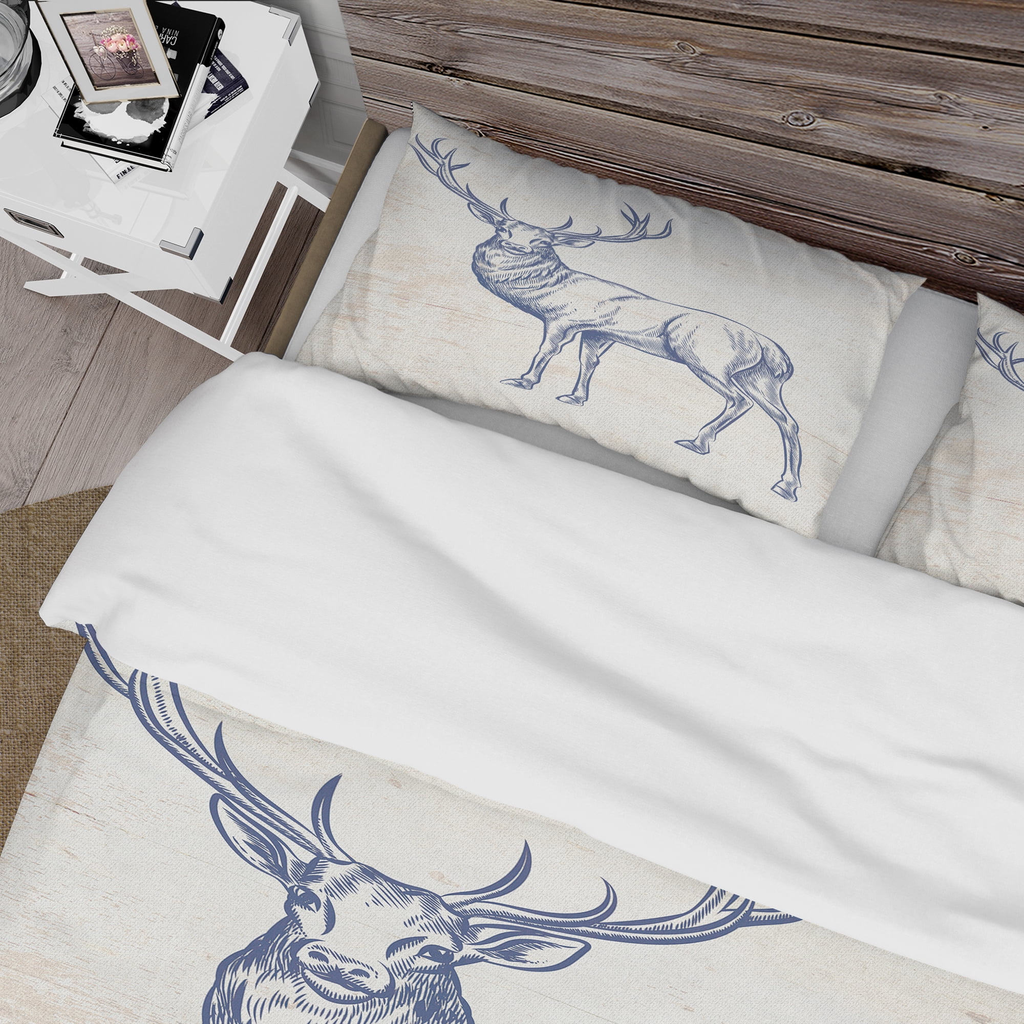 Designart 'Deer Wild and Beautiful XII' Farmhouse Duvet Cover Set