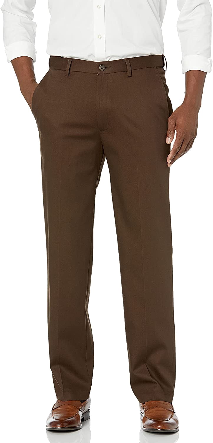 Haggar Men's Premium No Iron Khaki Flat 
