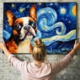 thumbnail image 6 of Boston Terrier Dog Canvas Van Gogh Starry Night Wall Art Gifts Canvas Wall Art Frame Music Artist Customized Canvas Framed Photo Art Work For The Bedroom(Gifts For Dog Lover ), 6 of 6
