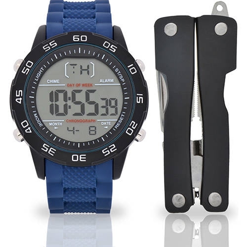 Accutime - Men's Blue Rubber Digital Watch with Tool - Walmart.com - Walmart.com