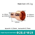 thumbnail image 2 of 1 piece Copper big head and small head welding diameter tube ,Large head inner diameter M28.6 - Small head inner diameterM19, 2 of 5