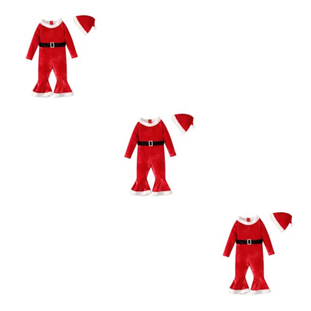 Kearding Disfraz de Navidad para niñas, traje de campana de manga larga, traje de Año Nuevo, accesorios de fiesta, vestido de Cosplay, ropa, Type1 NO1