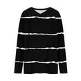 thumbnail image 5 of gbyLJF Women's Striped Printed Knitted Sweater Casual Loose Comfortable V-neck Long Sleeve Pullover Fall Winter Casual Base Layer Shirts Top, 5 of 6