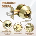 thumbnail image 4 of Uxcell Cylinder Deadbolt Door Lock Round Entry Front Door Handle Sets for Door Gold Tone, 4 of 7