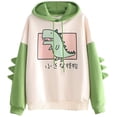 thumbnail image 1 of Sudaderas con capucha de manga larga de dinosaurio bonito para chicas adolescentes, suéteres holgados informales, sudaderas con capucha, jersey, Tops, camisas Ormromra HMFJ302-13, 1 of 6
