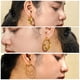 thumbnail image 4 of Aros Finos Ovalados JeenMata 3 Pares de múltiples bucles Aros Chapados en oro amarillo, 4 of 5