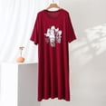 thumbnail image 2 of CHUMUD Nightgowns for Women Short Sleeve Sleepdress Modal Soft Cute Cat Print Pajama Dress Summer Casual Pjs Lounge Midi Dress, 2 of 5