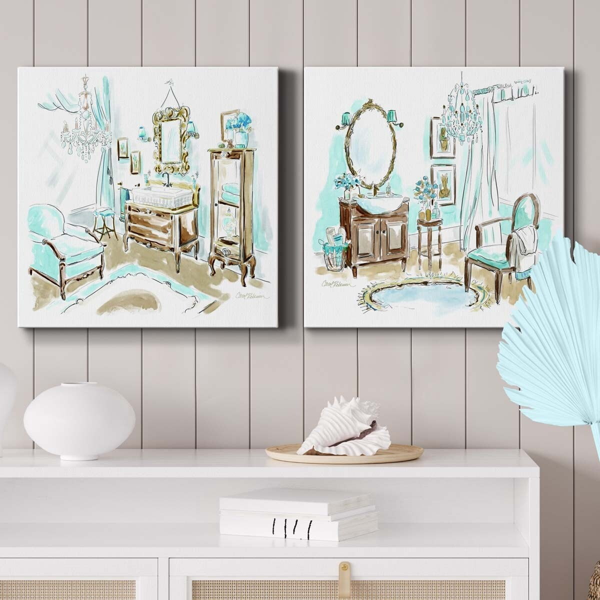 Happy Pear - Premium Gallery Wrapped Canvas - Ready to Hang Set of 2 - 10 x 10 Each