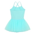 thumbnail image 3 of Eandarui Kids Girls Spaghetti Shoulder Straps Shiny Sequins Leotard Tutu Dress for Ballet Dance Turquoise S, 3 of 6