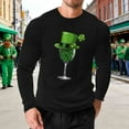 thumbnail image 2 of VBTAPA Mens St. Patricks Day T Shirts Shamrock Print Tshirt Clover Graphic Tee Long Sleeve St Patty's Day Waffle Tshirts Black XXXL, 2 of 6