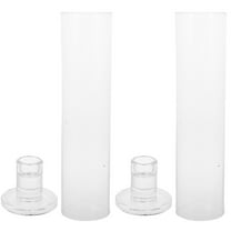 SOPOTUTU 1Set Clear Glass Hurricane Candle Holder for Birthday Wedding Decoration
