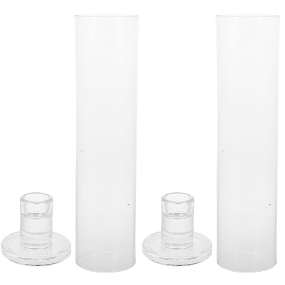 SOPOTUTU 1Set Clear Glass Hurricane Candle Holder for Birthday Wedding Decoration
