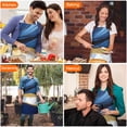 thumbnail image 4 of Blue and Gold Marble Glitter Waves Pattern Apron-Garden Aprons for Women with Pockets-Cotton Linen Waterproof Kitchen Cooking Gardening Aprons Adjustable for Kitchen,Cooking,BBQ and Salon 33x27 Inch, 4 of 7