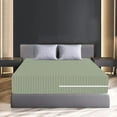 thumbnail image 3 of 100% Egyptian Cotton L Shape Zipper Mattress Cover, 800 TC, 15 Inch Deep Pocket Cal King Size (72x84), Stripe Light Sage, 3 of 6