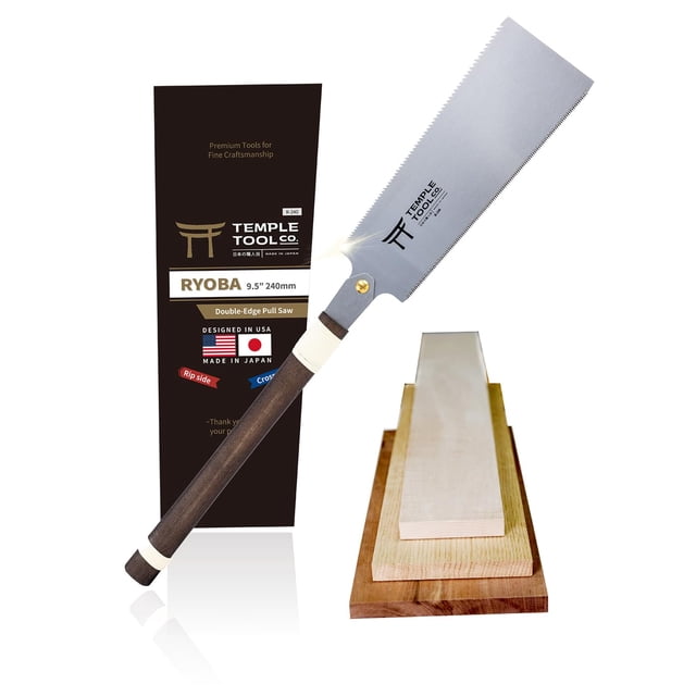 Japanese Pull Saw Temple Tool Ryoba 9.5" Double-Edge