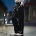 thumbnail image 6 of Migroa Mens Baggy Casual Dress Pants Lightweight Pleated Wide Leg Pants Loose Relaxed Fit Trousers Black L, 6 of 9