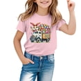 thumbnail image 1 of MIASHUI T-Shirts Graphiques de Pâques pour Garçons Doux Décontractés à Manches Courtes Hauts Colorés pour Enfants Rose, 4-5 Ans, 1 of 4
