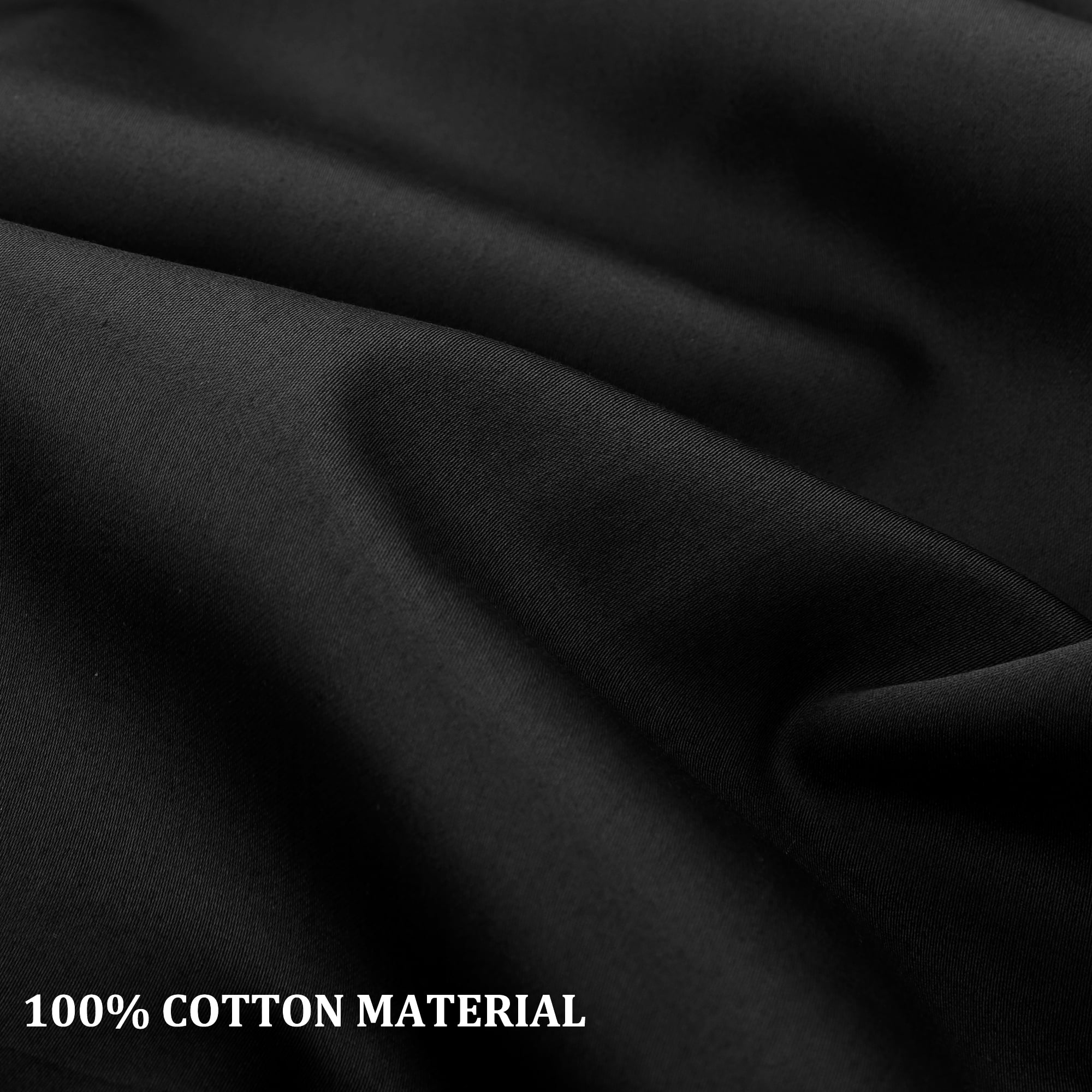 Unique Bargains Cotton Zipper Closure Pillowcase Set of 2 Black Standard