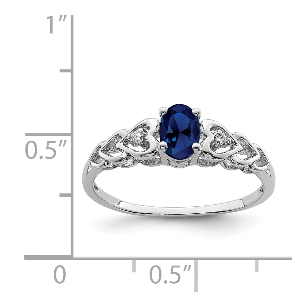 Auriga 925 Sterling Silver Sapphire and Diamond Solitaire Engagement Ring Size 7 for Women