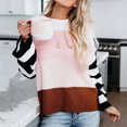 thumbnail image 4 of IROINNID Reduced Womens Sweater Round Neckline Pullover Sweater Stripes Loose Mid-Length Long Sleeve Matching Tops Knitted Sweater, 4 of 5