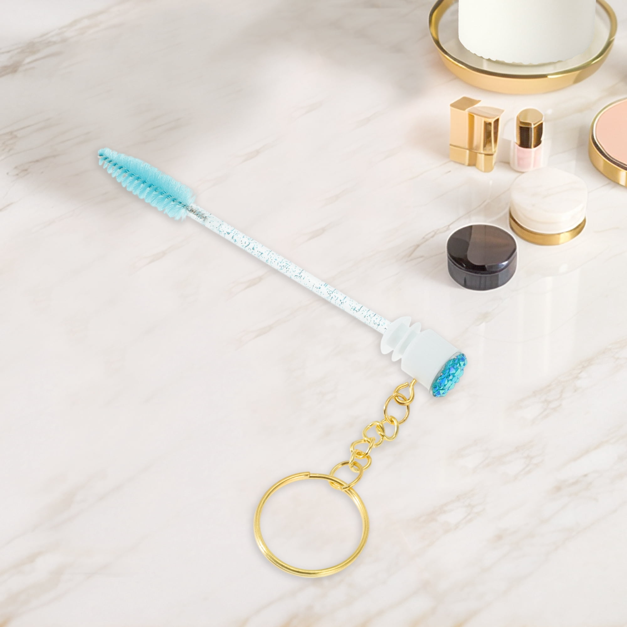 Unique Bargains 1 Pc Durable Eyelash Brush in Tube Design with Gold-Tone Buckle Green