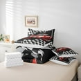 thumbnail image 2 of Feelyou Red Cartoon Car Bedding Comforter Set 7pcs, Sports Car Queen Bedding Sets, Checkered Geometric Queen Sheet Sets, Super Cozy Room Decor, 2 of 7