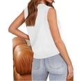 thumbnail image 4 of Sleeveless Womens Sweater Vest Summer Ribbed Tank Tops Button Down Shirts Scoop Neck Top, 4 of 5