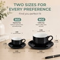 thumbnail image 3 of Unique Bargains 4 Set Espresso Cups Stackable with Saucers Black 3 oz, 3 of 7