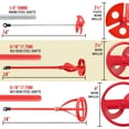 thumbnail image 3 of TCP Global Set of 3 Paint, Epoxy Resin, Mud and Cement Mixer Blades - Power Drill Stirring Tools - 14" Ribbon Mixing Paddles with 5/16" Hex Head Shafts, 1 Mini Mixer - Mix Gallon, Quarts - Concrete, 3 of 6