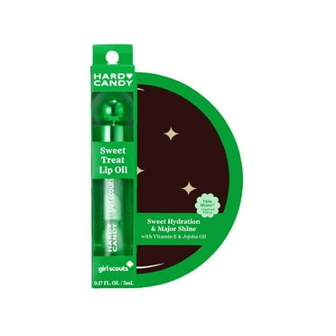 Hard Candy Girl Scouts Hydrating Glossy Lip Oil with Apricot Oil, Jojoba & Vitamin E, Limited Edition Girl Scout Thin Mints™ Flavor