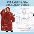 thumbnail image 4 of Oversized Wearable Blanket Hoodie,Red Christmas Gingerbread Man Pattern Sherpa Blanket Hoodie with Super Pockets,Super Warm Fuzzy Pullover for Women & Men, 4 of 6