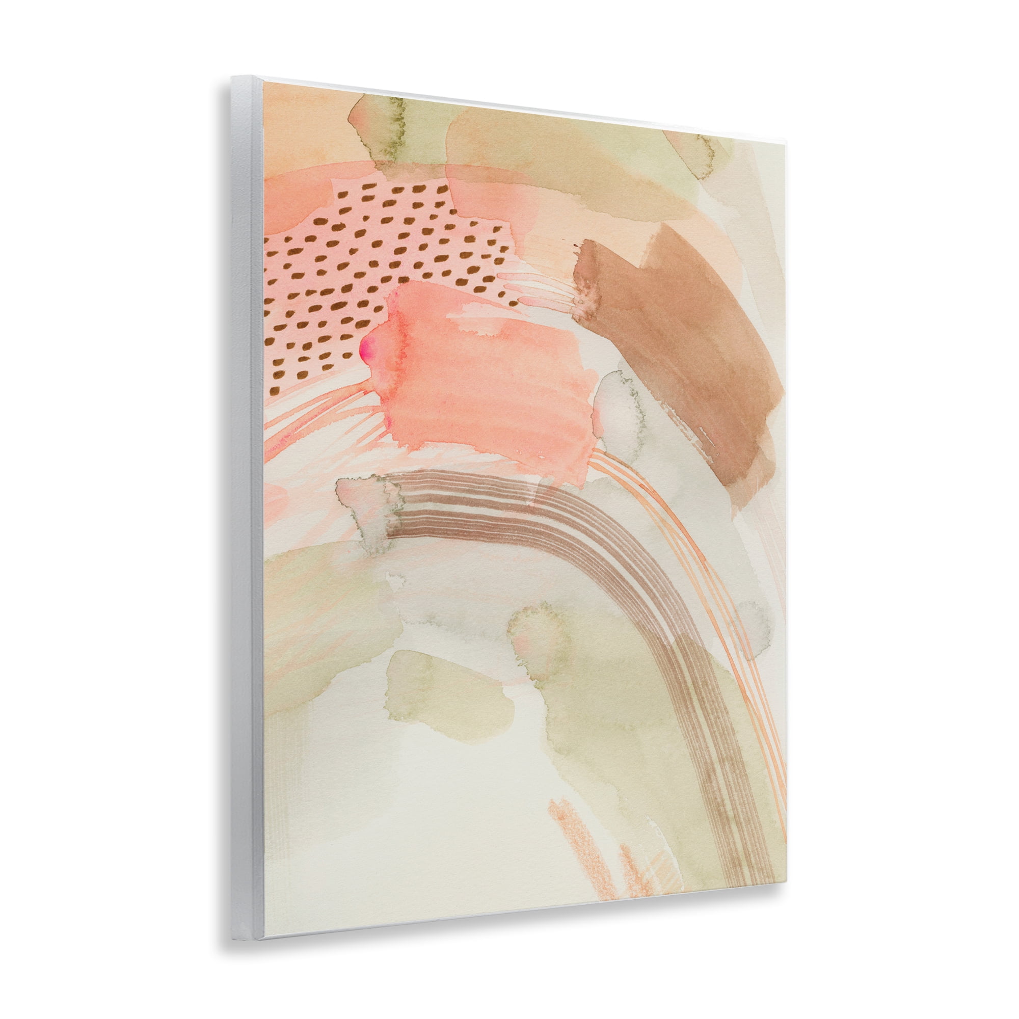 Stupell Industries Funky Blush & Beige Abstract Abstract Painting Unframed Art Print Wall Art, 11 x 14