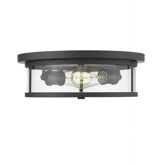 Z Lite 462F14-BRZ 5 x 13.75 in. Savannah 2 Light Flush Mount, Bronze