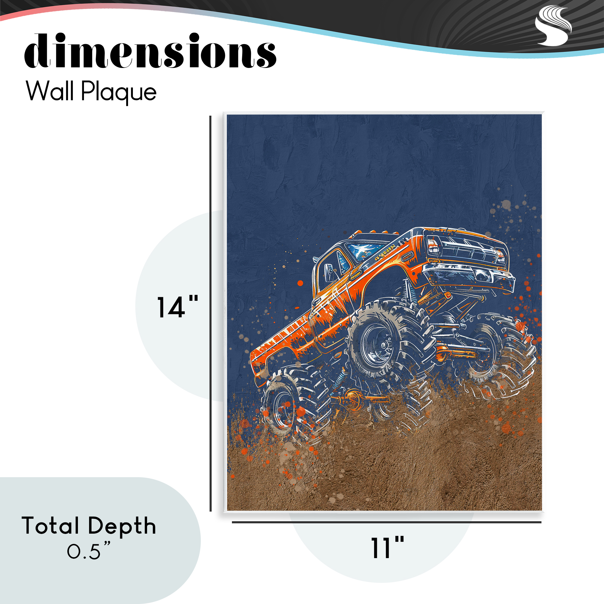My Jam Monster Truck Wall Plaque Art, design by Kim Allen