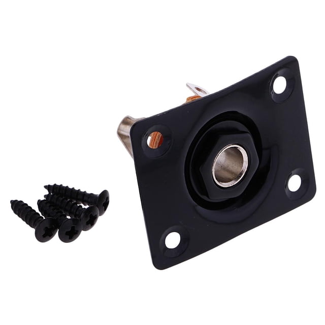 Conector de guitarra rectangular shamjiam Bajo Negro