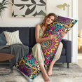 thumbnail image 3 of Mandala Long Body Pillow Cover – Soft & Breathable Meditation Fabric, Hidden Zipper, 20"x54", Psychedelic Trippy Print – Gift for Side Sleepers, Pregnancy, Zen Home Decor, 3 of 4