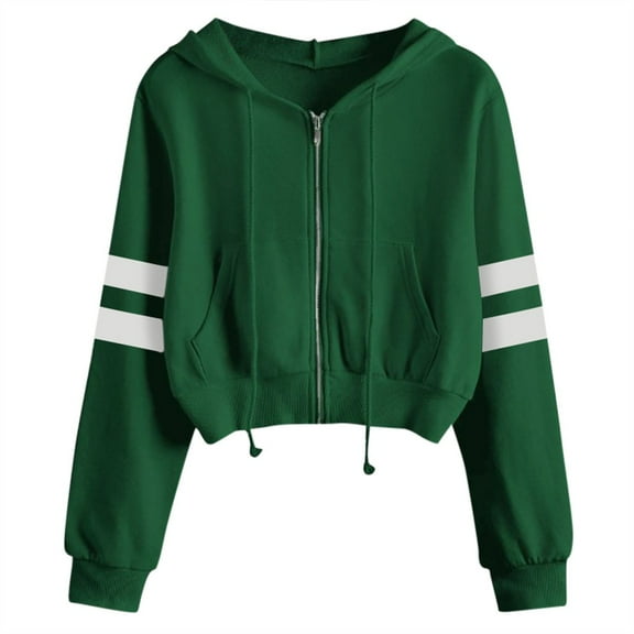 Women Blouses Women Hoodie Sweatshirt Crop Top Coat Sports Pullover Tops The Rambling Storefront Sweeter Woman Velour Tops Lined Sweater Christmas Hoodie Dress Short Zip up Green S