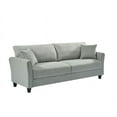 thumbnail image 2 of 85" Accent Sofa, Modern Linen Couch with 2 Pillow and Solid Wood Frame, Plastic Feet, Three-person Indoor Sofa, Mid Century Modern Sofa Couch for Living Room, Grey, 2 of 9
