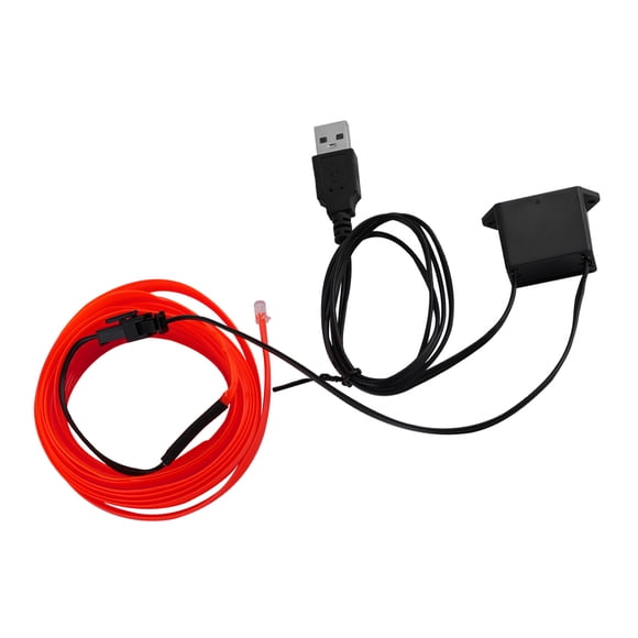 Riwesomey Iluminación interior del coche Tira de LED Decoración Guirnalda Línea de tubo de cuerda de alambre Luz de neón flexible con unidad de Automoción decorativa y accesorios Rojo Riwesomey VI000919-03B