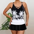 thumbnail image 2 of IFNWSV Womens Tankini Swimsuits Plus Size Floral Print Drawstring Adjustable Spaghetti Strap 2 Piece Bathing Suit Set Black L, 2 of 5