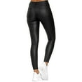 thumbnail image 3 of Women Faux PU Leather Pants High Waist Skinny Leggings Elastic Ladies Plus Size Tight Trousers, 3 of 6