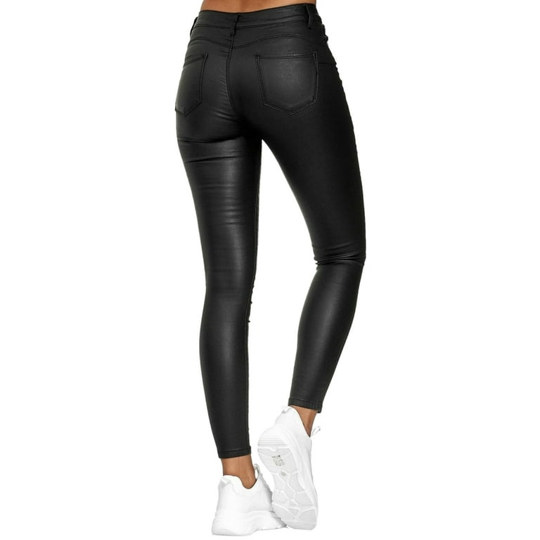 Youweixiong PU Leather Pants Women High Waist Skinny Push Up Leggings Elastic Ladies Trousers Plus Size Walmart