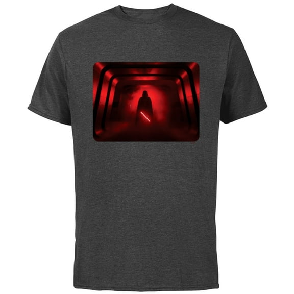 Star Wars Darth Vader Red Lightsaber Shadow - Short Sleeve Cotton T-Shirt for Adults - Customized-Charcoal