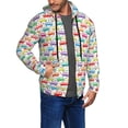 thumbnail image 2 of Uemuo Colorful Bus for Men's Fashion Full-zip Hoodies & Sweatshirts with Kangaroo Pocket, Zip-up Hooded Sweatshirt, Moisture Wicking & Breathable-Small, 2 of 5