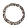 thumbnail image 5 of Corona de ratán para Navidad, guirnalda de anillos de ratán gris, color brillante, grandes detalles, ocasiones alegres, 25 cm de diámetro, 5 of 5
