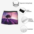 thumbnail image 5 of Rateoe Lavender Field Sunset Mens Boxer Briefs Poly Spandex Performance Boxer Briefs Underwear Hem Boxer Briefs - Large, 5 of 8