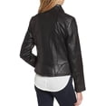 thumbnail image 3 of Women's Black Lambskin Real Leather Stylish Jacket Biker Motorcycle Slim Fit Coat W288, 3 of 4